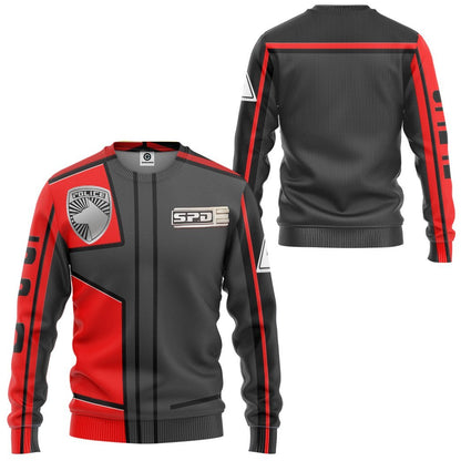  Power Rangers S.P.D Red Uniform Tshirt Hoodie Apparel
