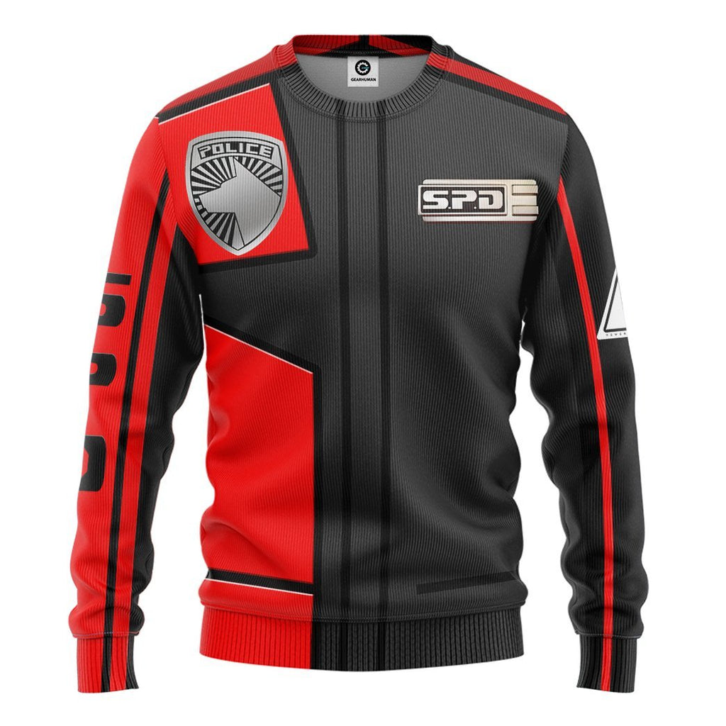  Power Rangers S.P.D Red Uniform Tshirt Hoodie Apparel