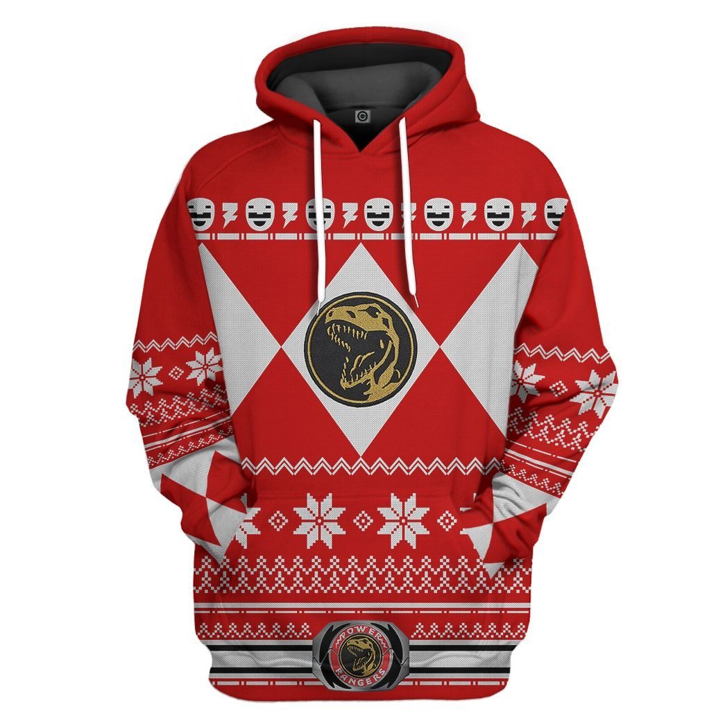  Red MIGHTY MORPHIN Power Ranger Ugly Custom Tshirt Hoodie Apparel