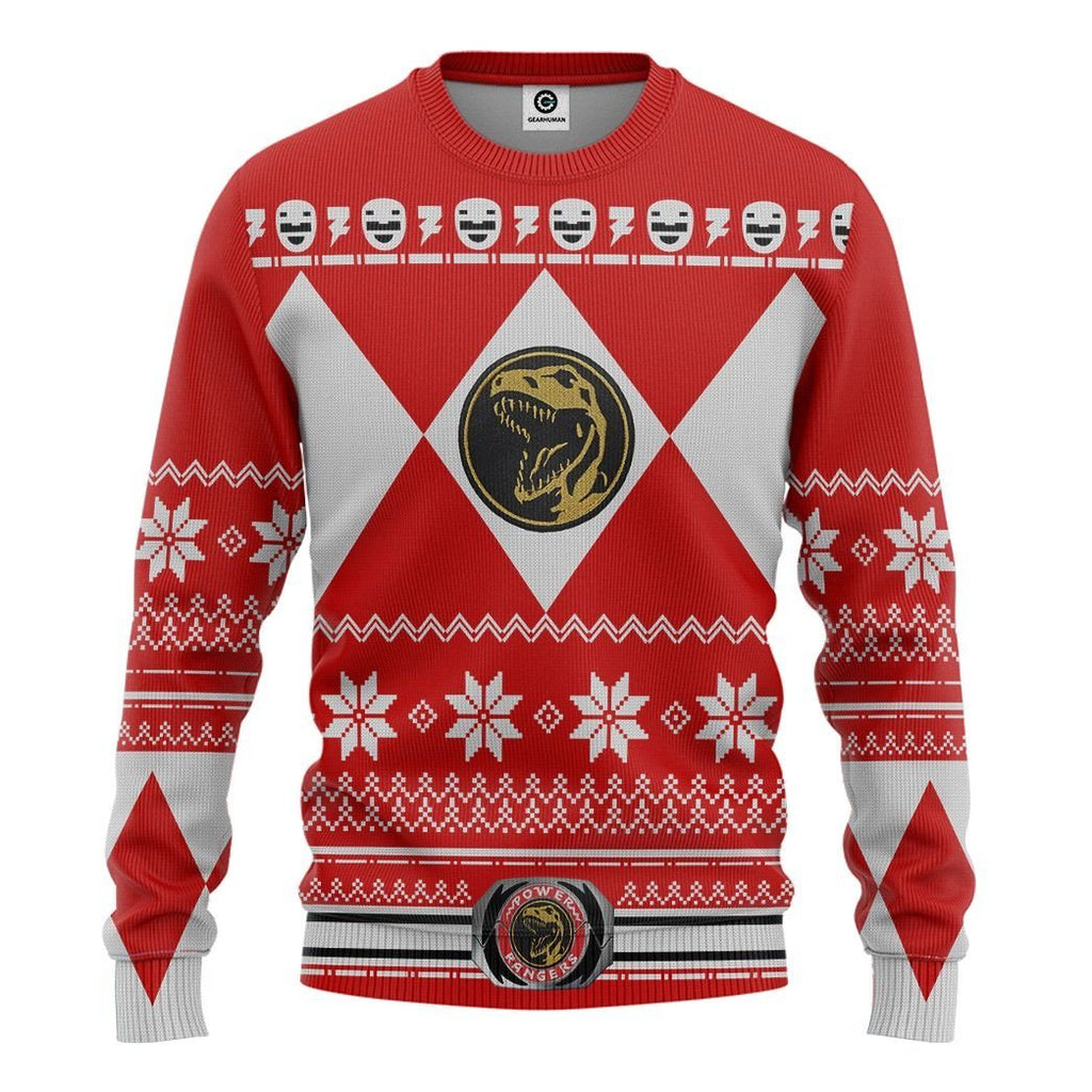  Red MIGHTY MORPHIN Power Ranger Ugly Custom Tshirt Hoodie Apparel