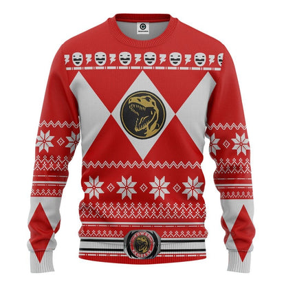  Red MIGHTY MORPHIN Power Ranger Ugly Custom Tshirt Hoodie Apparel