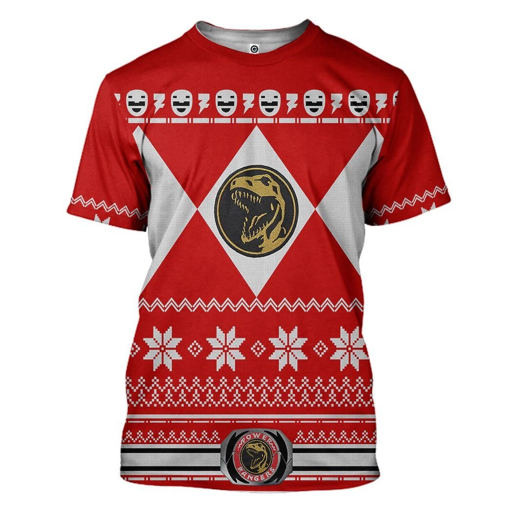  Red MIGHTY MORPHIN Power Ranger Ugly Custom Tshirt Hoodie Apparel