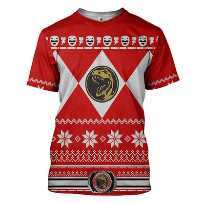  Red MIGHTY MORPHIN Power Ranger Ugly Custom Tshirt Hoodie Apparel