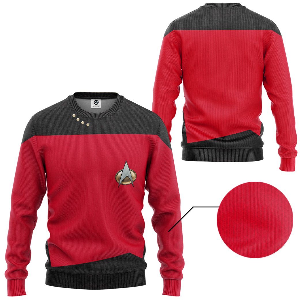  S.T The Next Generation 1987 1994 Red Custom Tshirt Hoodie Apparel