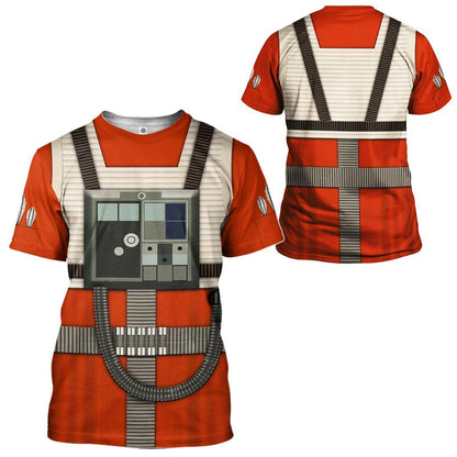  SW T-shirt SW Rebel Pilot Costume 3d Orange T-shirt SW Hoodie For Fan  