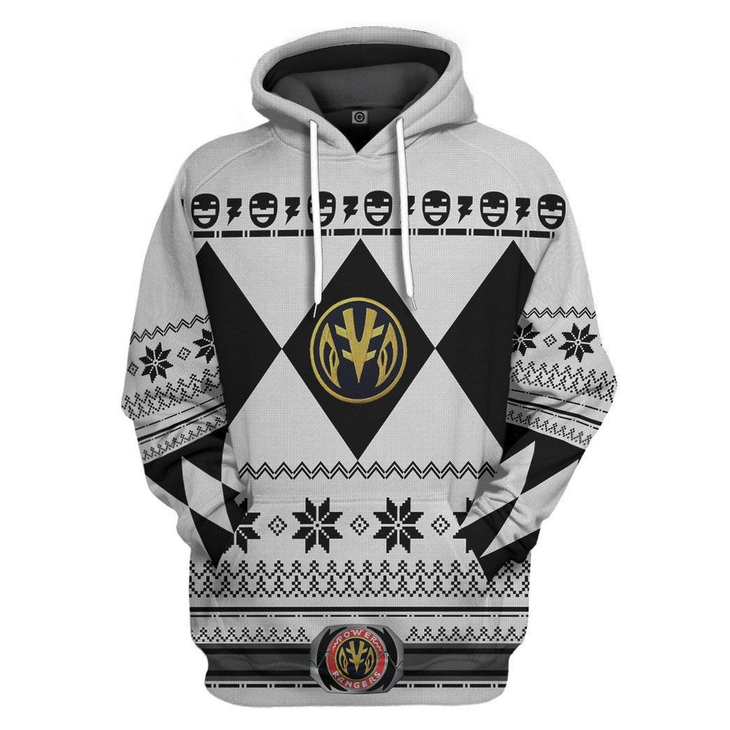  White MIGHTY MORPHIN Power Ranger Ugly Custom Tshirt Hoodie Apparel