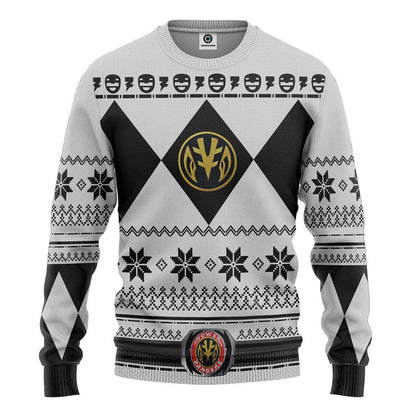  White MIGHTY MORPHIN Power Ranger Ugly Custom Tshirt Hoodie Apparel