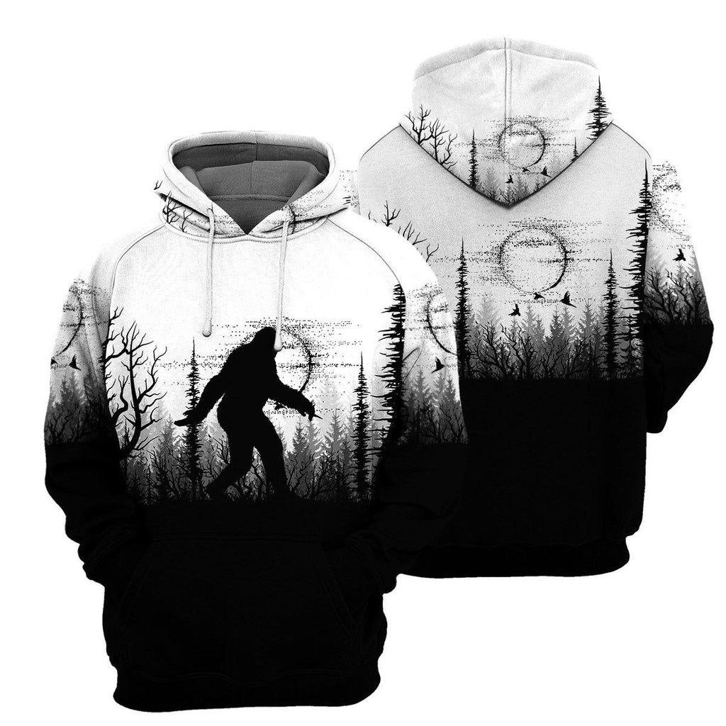Bigfoot Black And White - All Over Printed Shirt