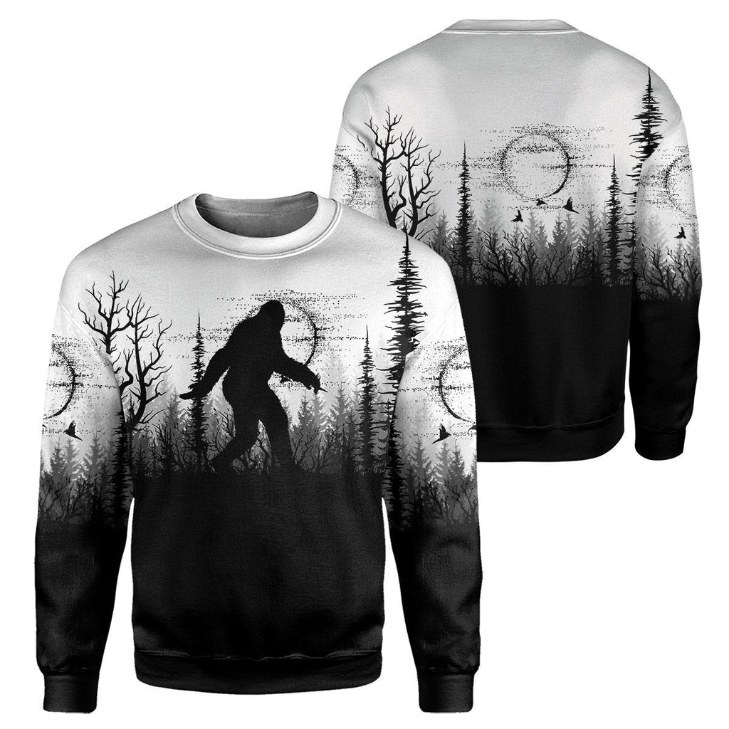 Bigfoot Black And White - All Over Printed Shirt