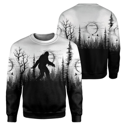 Bigfoot Black And White - All Over Printed Shirt