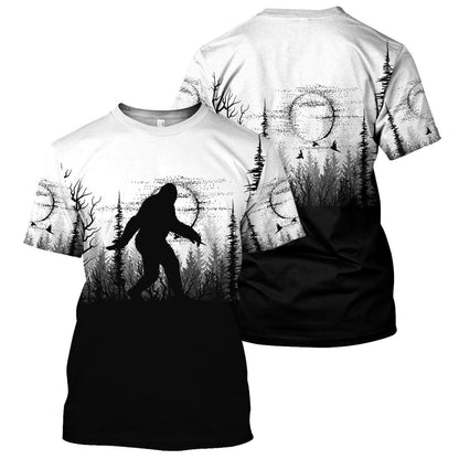 Bigfoot Black And White - All Over Printed Shirt
