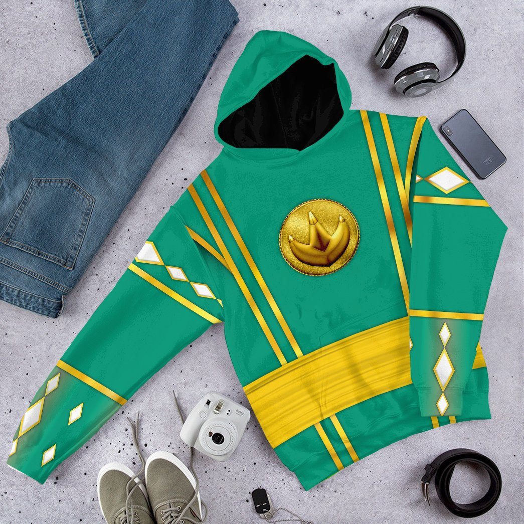  Green Ninja Mighty Morphin Power Rangers Custom Tshirt Hoodie Apparel