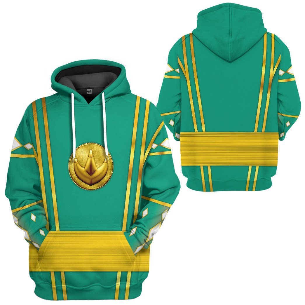  Green Ninja Mighty Morphin Power Rangers Custom Tshirt Hoodie Apparel