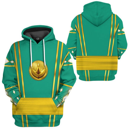  Green Ninja Mighty Morphin Power Rangers Custom Tshirt Hoodie Apparel