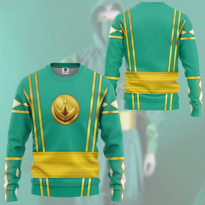  Green Ninja Mighty Morphin Power Rangers Custom Tshirt Hoodie Apparel