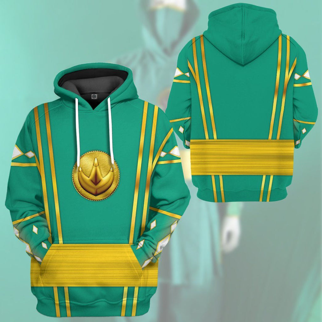  Green Ninja Mighty Morphin Power Rangers Custom Tshirt Hoodie Apparel
