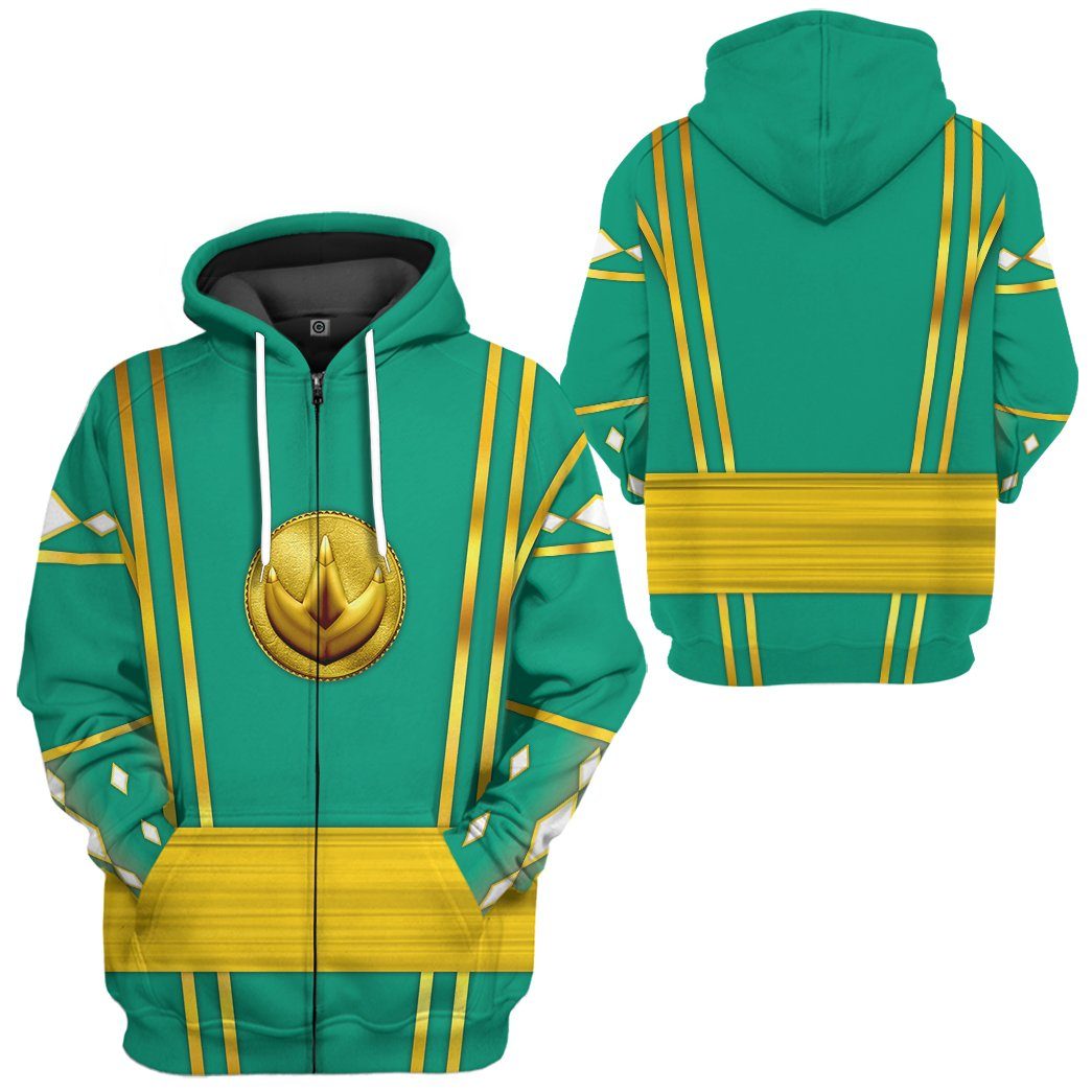  Green Ninja Mighty Morphin Power Rangers Custom Tshirt Hoodie Apparel