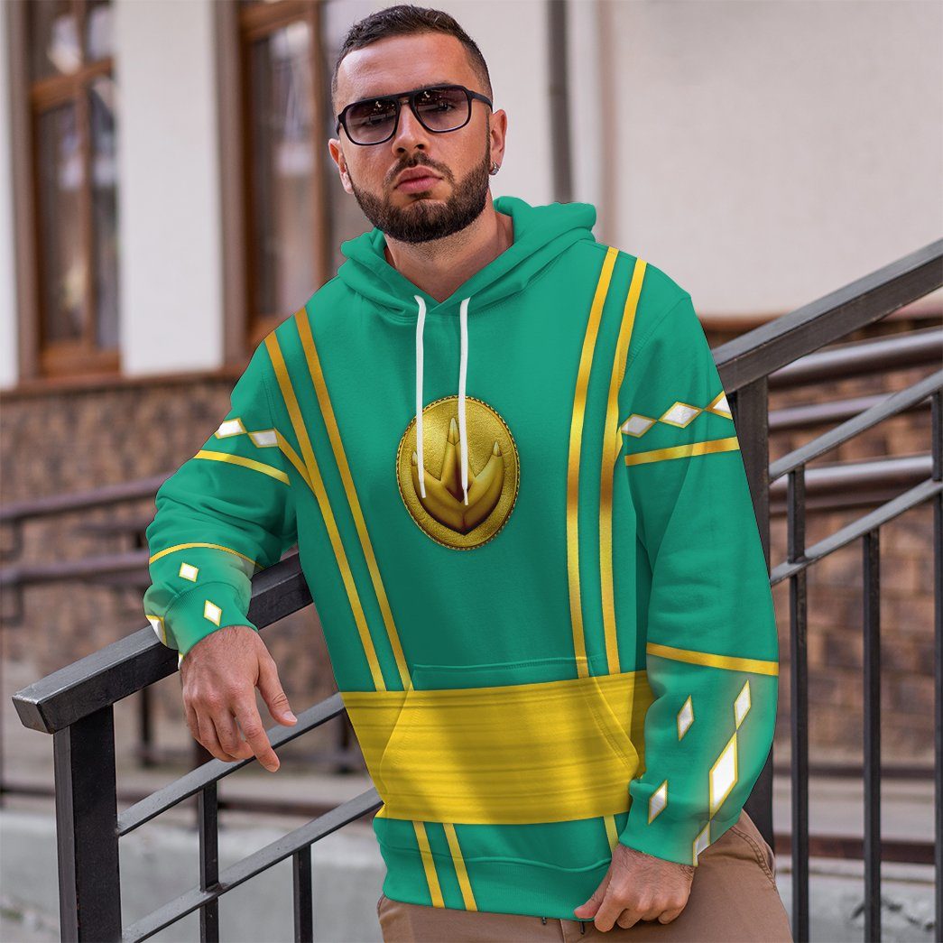  Green Ninja Mighty Morphin Power Rangers Custom Tshirt Hoodie Apparel