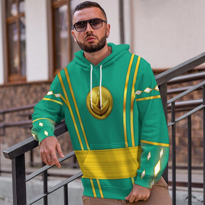  Green Ninja Mighty Morphin Power Rangers Custom Tshirt Hoodie Apparel