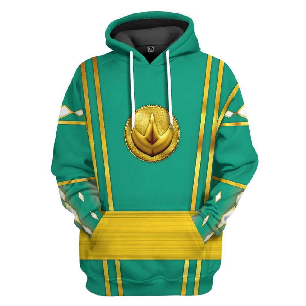  Green Ninja Mighty Morphin Power Rangers Custom Tshirt Hoodie Apparel