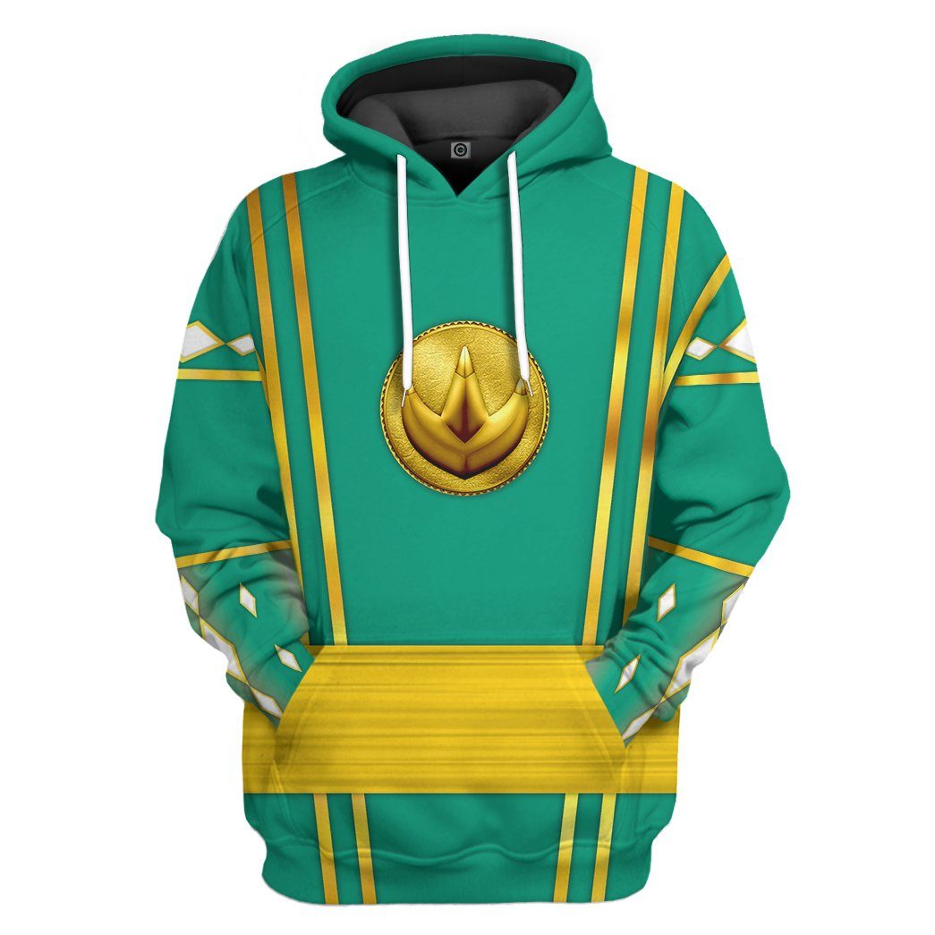  Green Ninja Mighty Morphin Power Rangers Custom Tshirt Hoodie Apparel