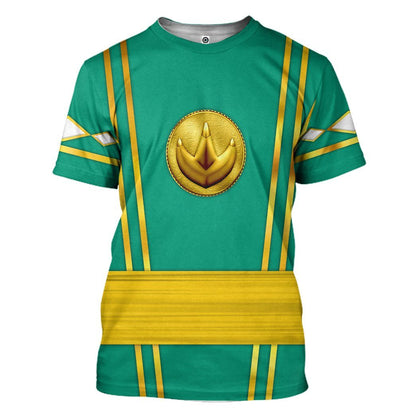  Green Ninja Mighty Morphin Power Rangers Custom Tshirt Hoodie Apparel