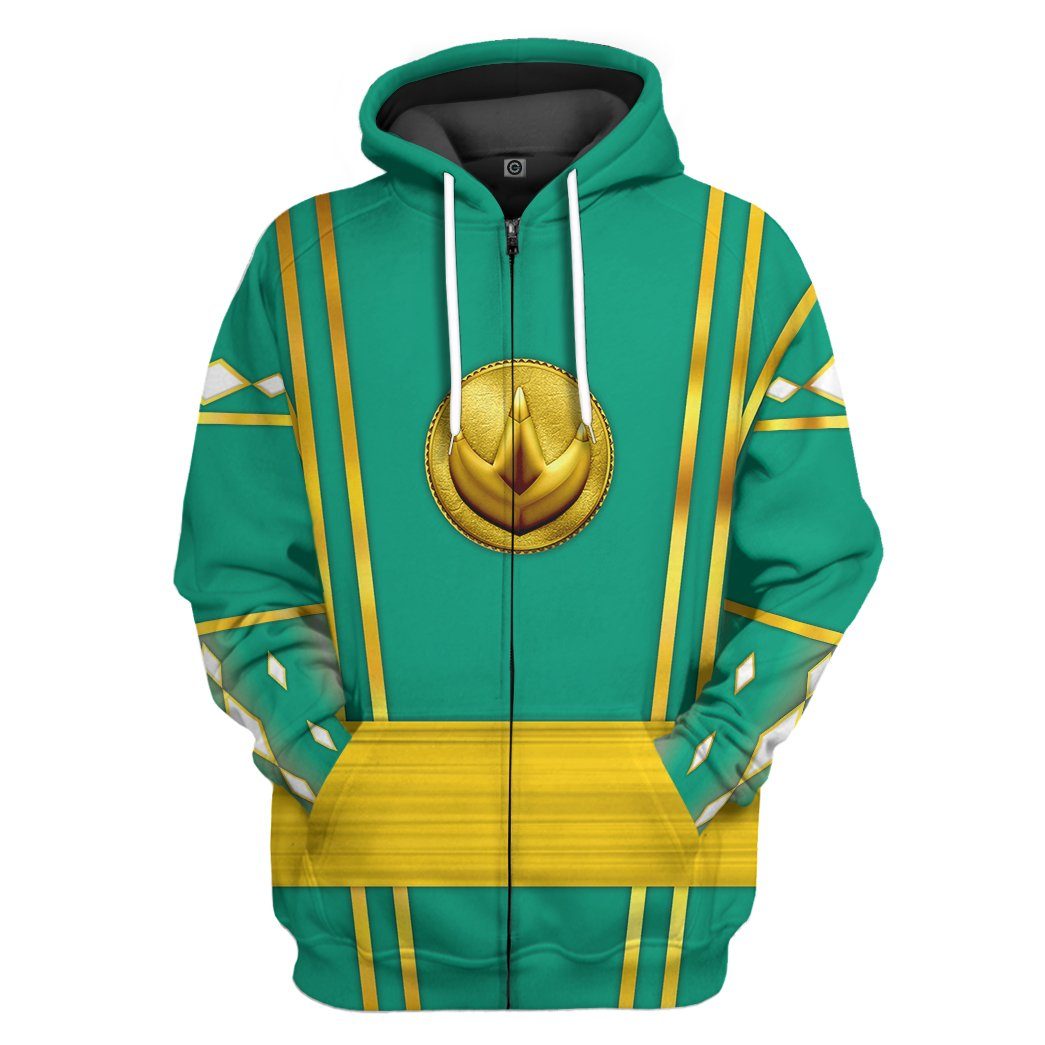  Green Ninja Mighty Morphin Power Rangers Custom Tshirt Hoodie Apparel