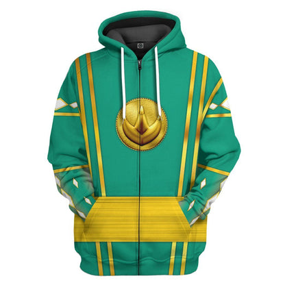  Green Ninja Mighty Morphin Power Rangers Custom Tshirt Hoodie Apparel