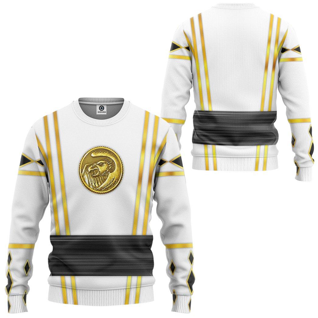  White Ninja Mighty Morphin Power Rangers Custom Tshirt Hoodie Apparel