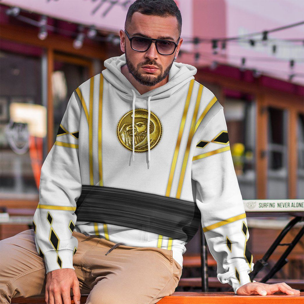  White Ninja Mighty Morphin Power Rangers Custom Tshirt Hoodie Apparel