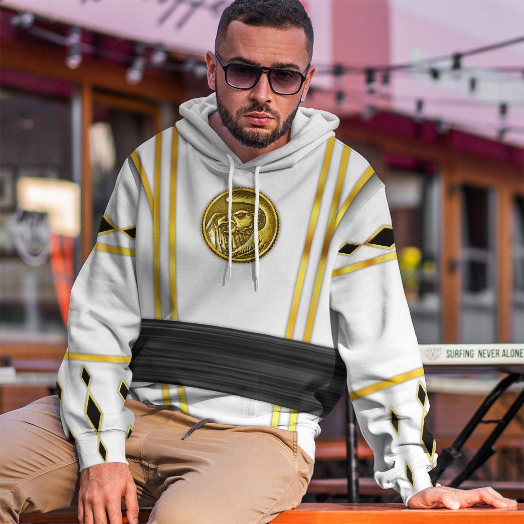  White Ninja Mighty Morphin Power Rangers Custom Tshirt Hoodie Apparel