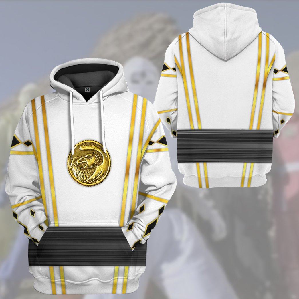  White Ninja Mighty Morphin Power Rangers Custom Tshirt Hoodie Apparel