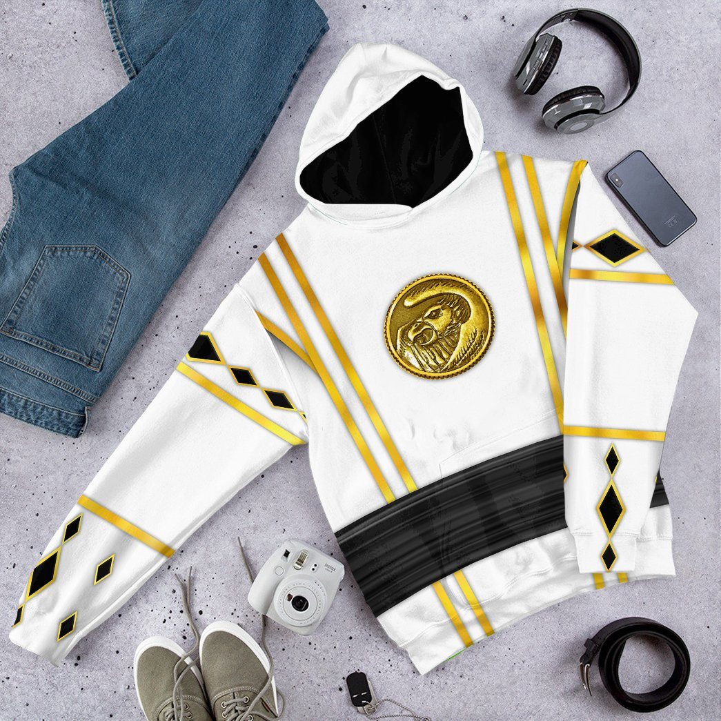  White Ninja Mighty Morphin Power Rangers Custom Tshirt Hoodie Apparel