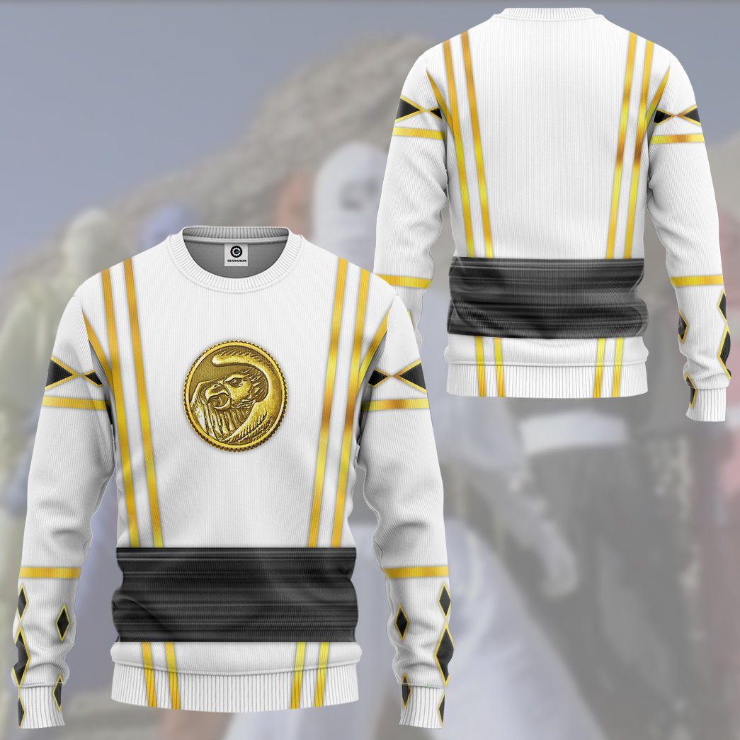  White Ninja Mighty Morphin Power Rangers Custom Tshirt Hoodie Apparel