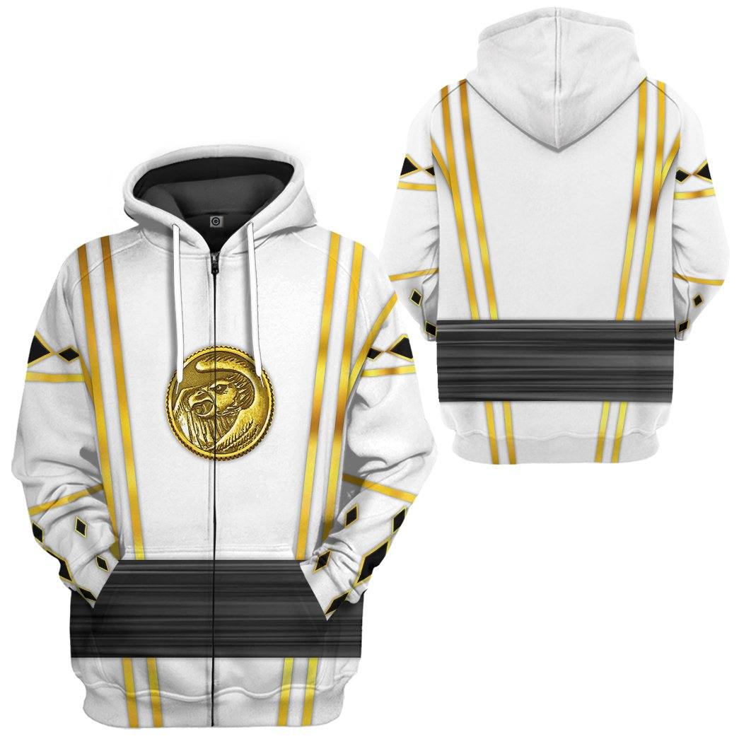  White Ninja Mighty Morphin Power Rangers Custom Tshirt Hoodie Apparel