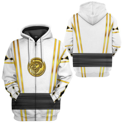  White Ninja Mighty Morphin Power Rangers Custom Tshirt Hoodie Apparel