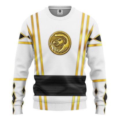  White Ninja Mighty Morphin Power Rangers Custom Tshirt Hoodie Apparel