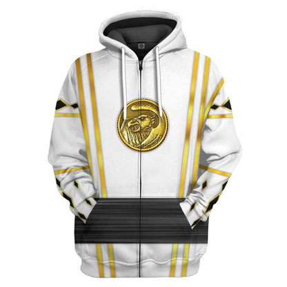  White Ninja Mighty Morphin Power Rangers Custom Tshirt Hoodie Apparel