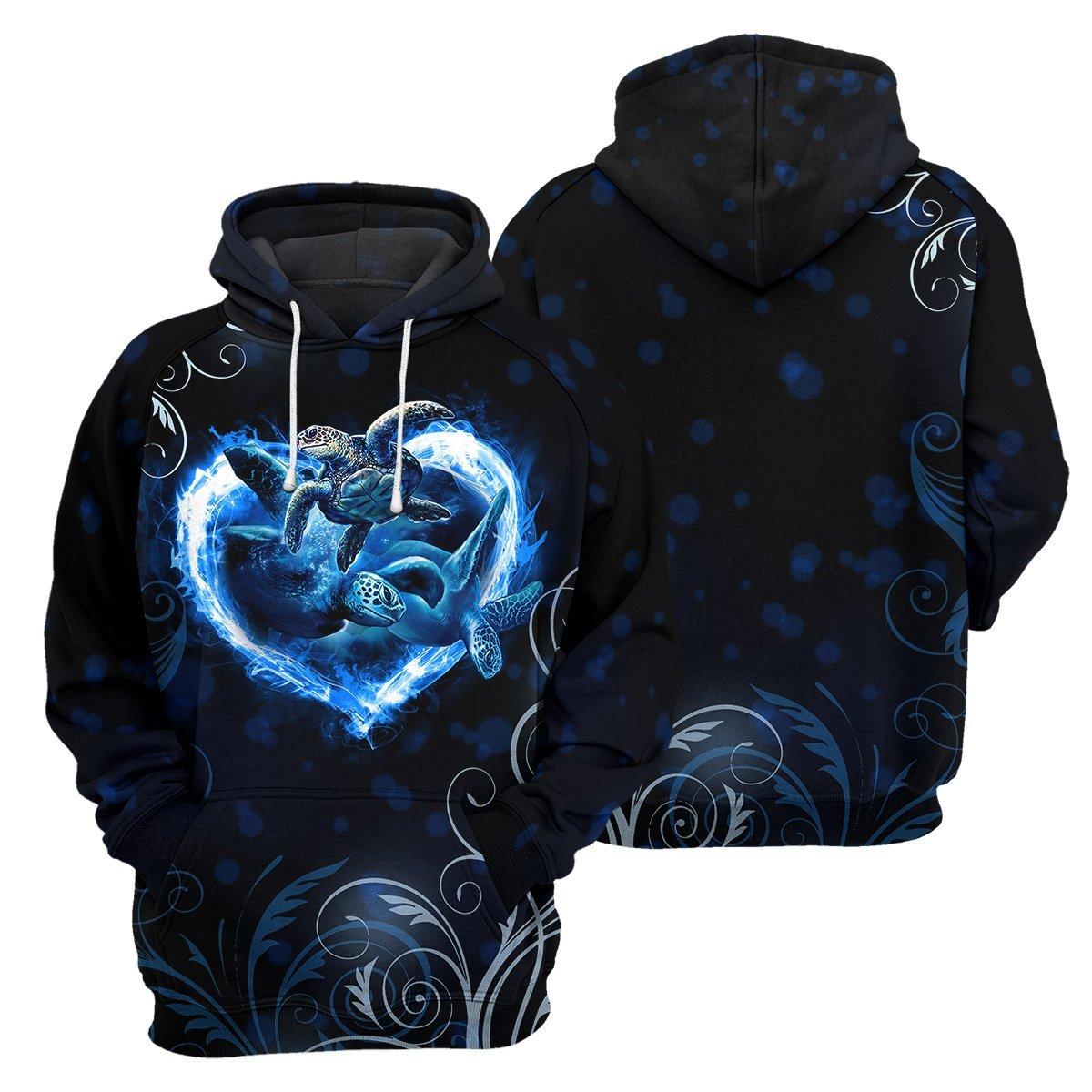 Heart Sea Turtle - All Over Printed Shirt