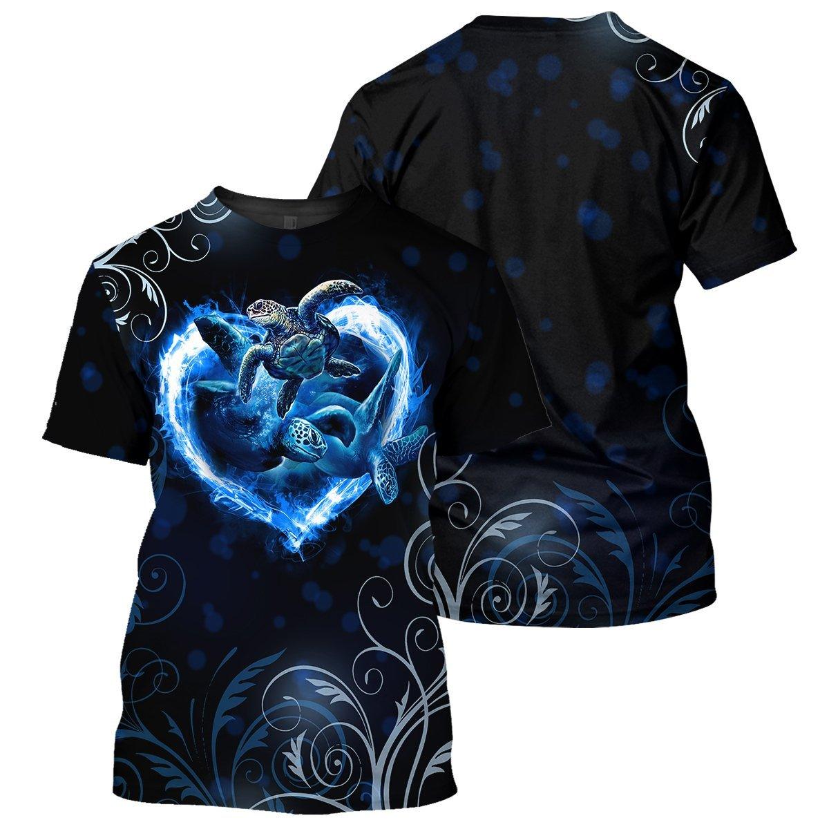 Heart Sea Turtle - All Over Printed Shirt
