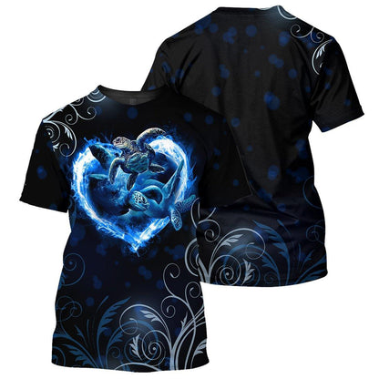 Heart Sea Turtle - All Over Printed Shirt