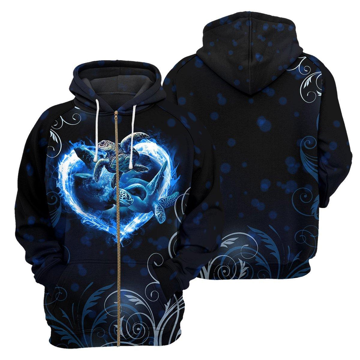 Heart Sea Turtle - All Over Printed Shirt