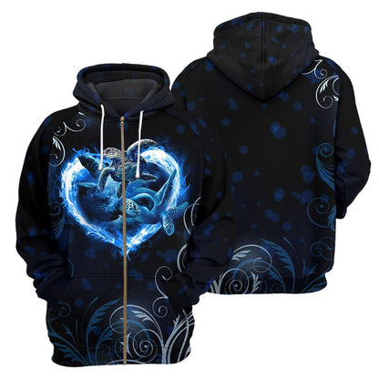 Heart Sea Turtle - All Over Printed Shirt