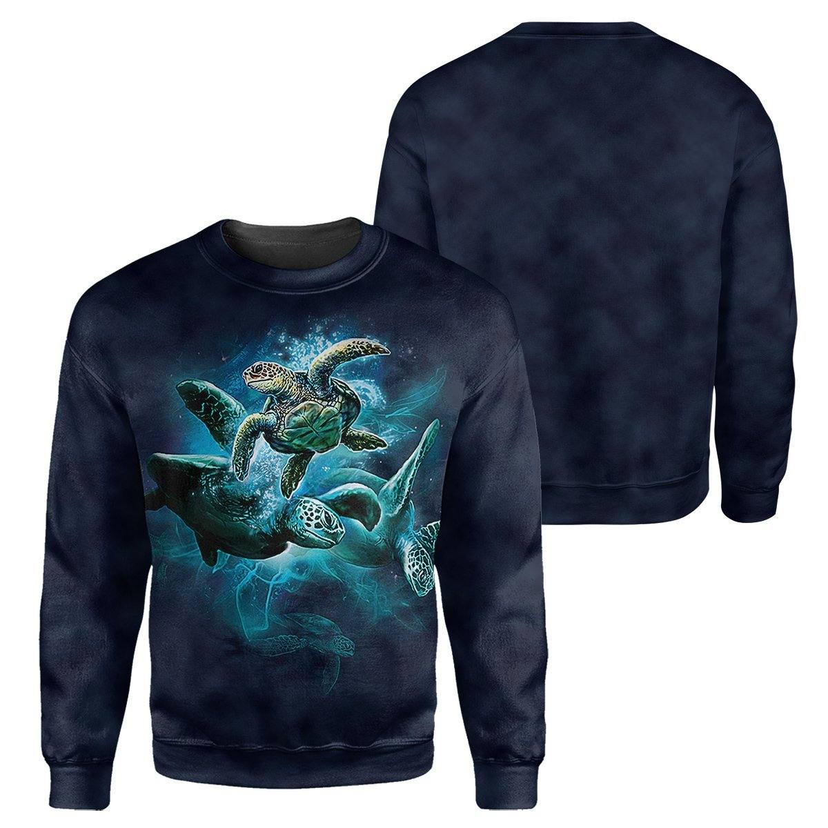 Navy Sea Turtle - All Over Printed Shirt