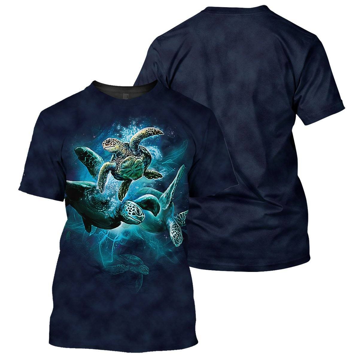 Navy Sea Turtle - All Over Printed Shirt