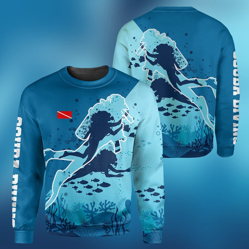 Scuba Diving Female Design - All Over Printed Shirt