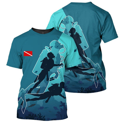 Scuba Diving Flag - All Over Printed Shirt