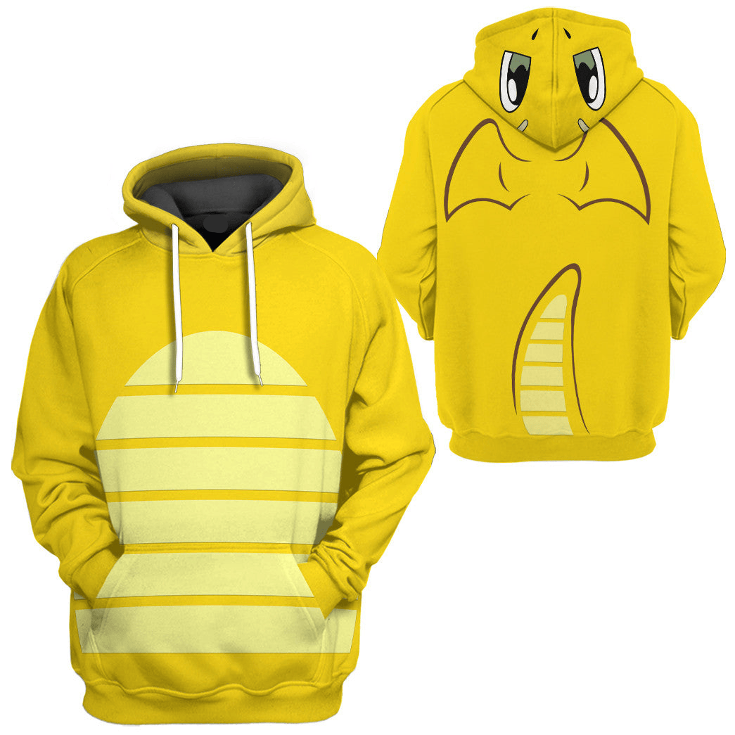 Pokemon Hoodie Dragonite Pokemon Cosplay T-Shirt Yellow Unisex Adults New Release - Trendy Gift For Men & Women