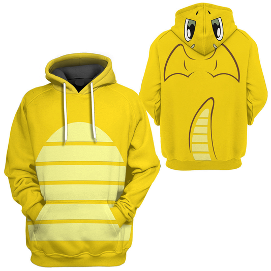 Pokemon Hoodie Dragonite Pokemon Cosplay T-Shirt Yellow Unisex Adults New Release - Trendy Gift For Men & Women