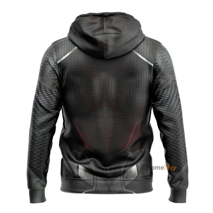 DC Black Superman Cosplay Costume Hoodie QT208227Hf